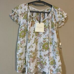 Cynthia Rowlley size medium floral blouse